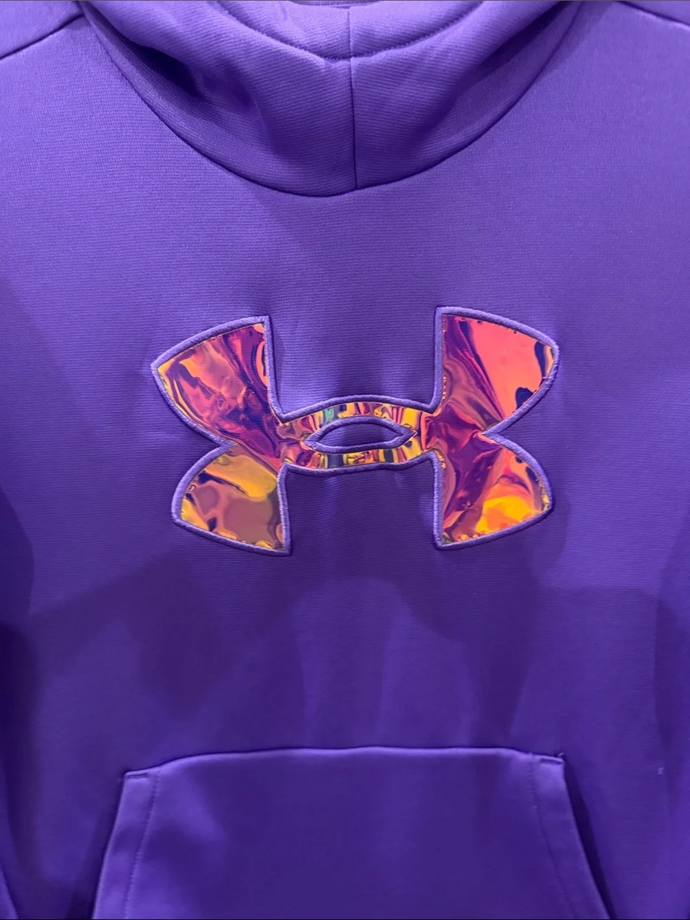 Under Armour Purple Hoodie with Orange Accent Logo